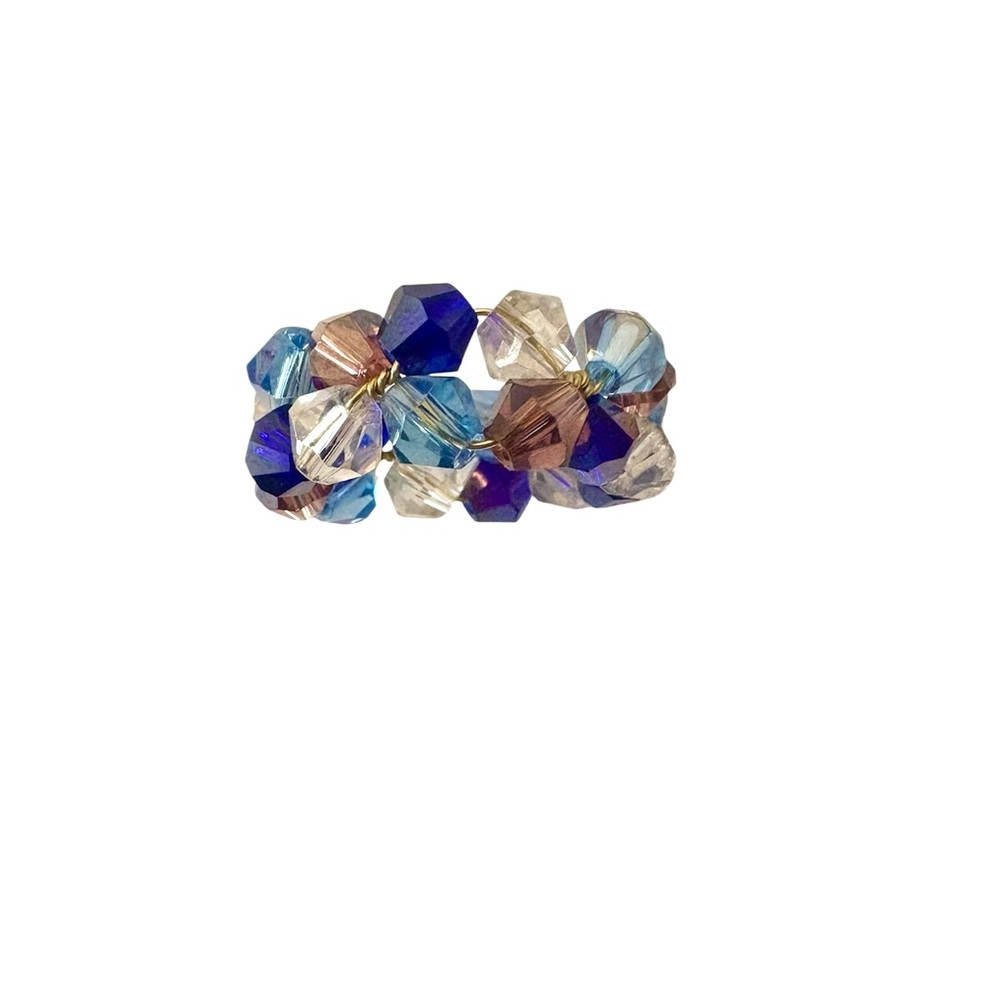 Austrian Crystal Hand Wired Ring Size 7-8 - Picture 4 of 7